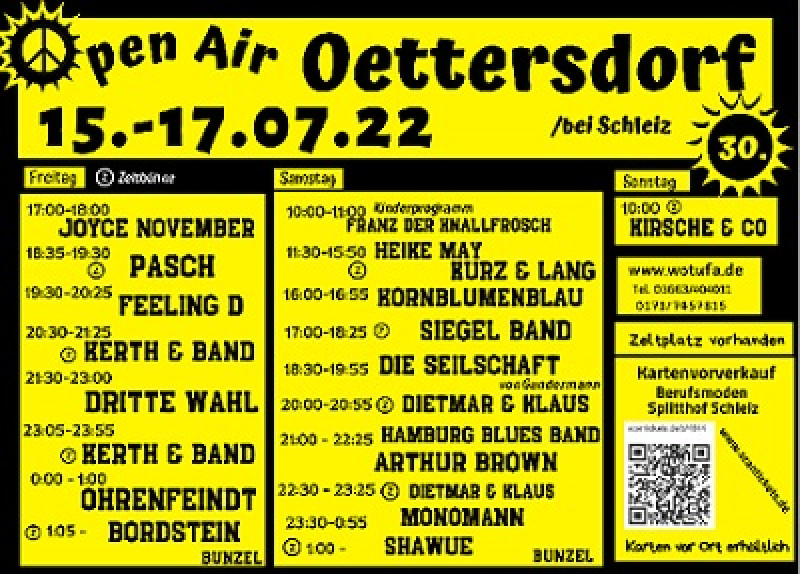 Tickets für 'Open Air Oettersdorf' online kaufen ScanTickets.de